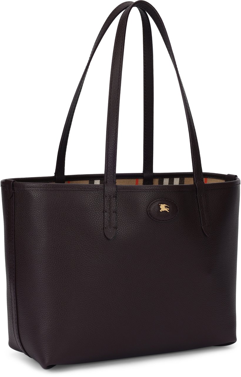 Burberry Medium leather tote bag Highlands Zwart