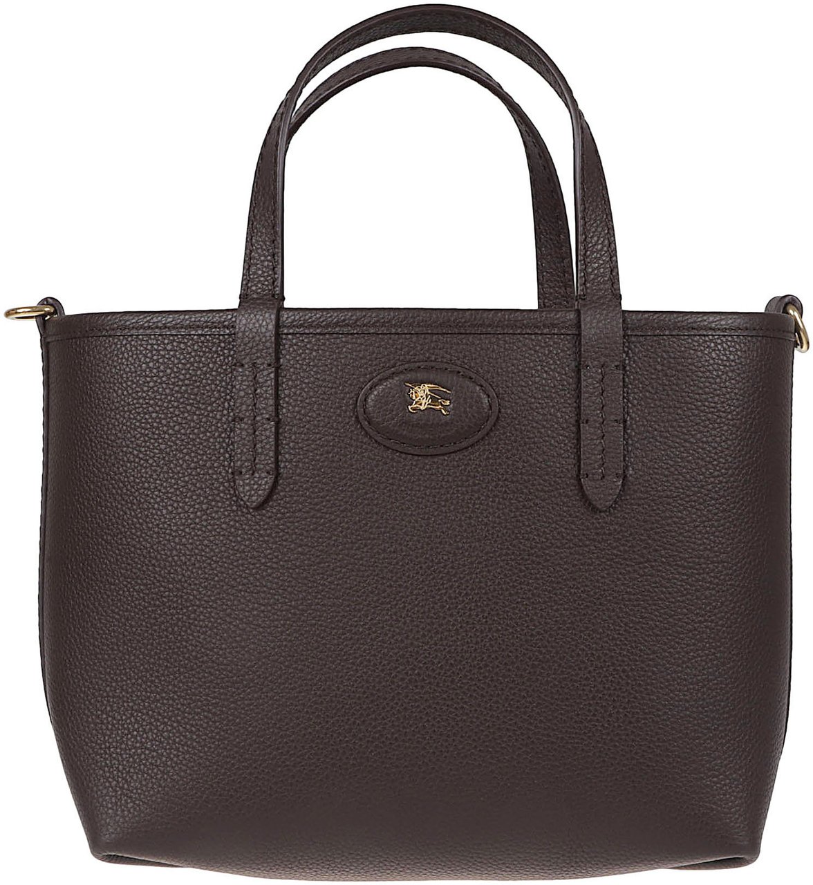 Burberry Reversible Handbag in Textured Calf Grain Leather Grijs