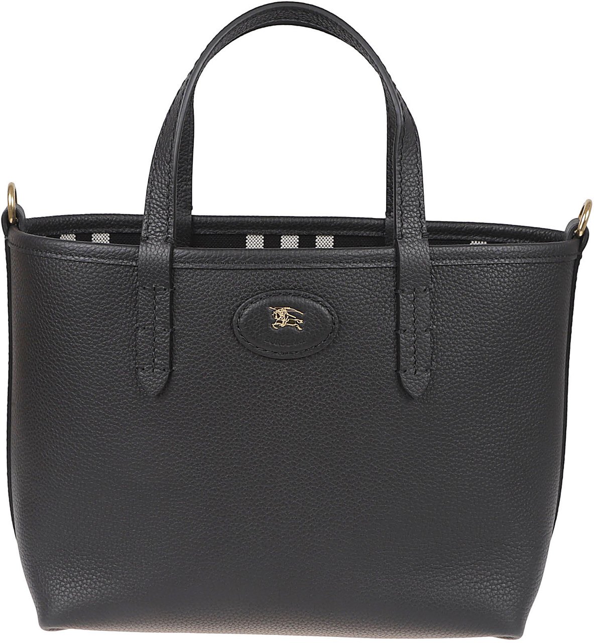 Burberry Reversible Handheld Bag in Textured Calf Leather Grijs