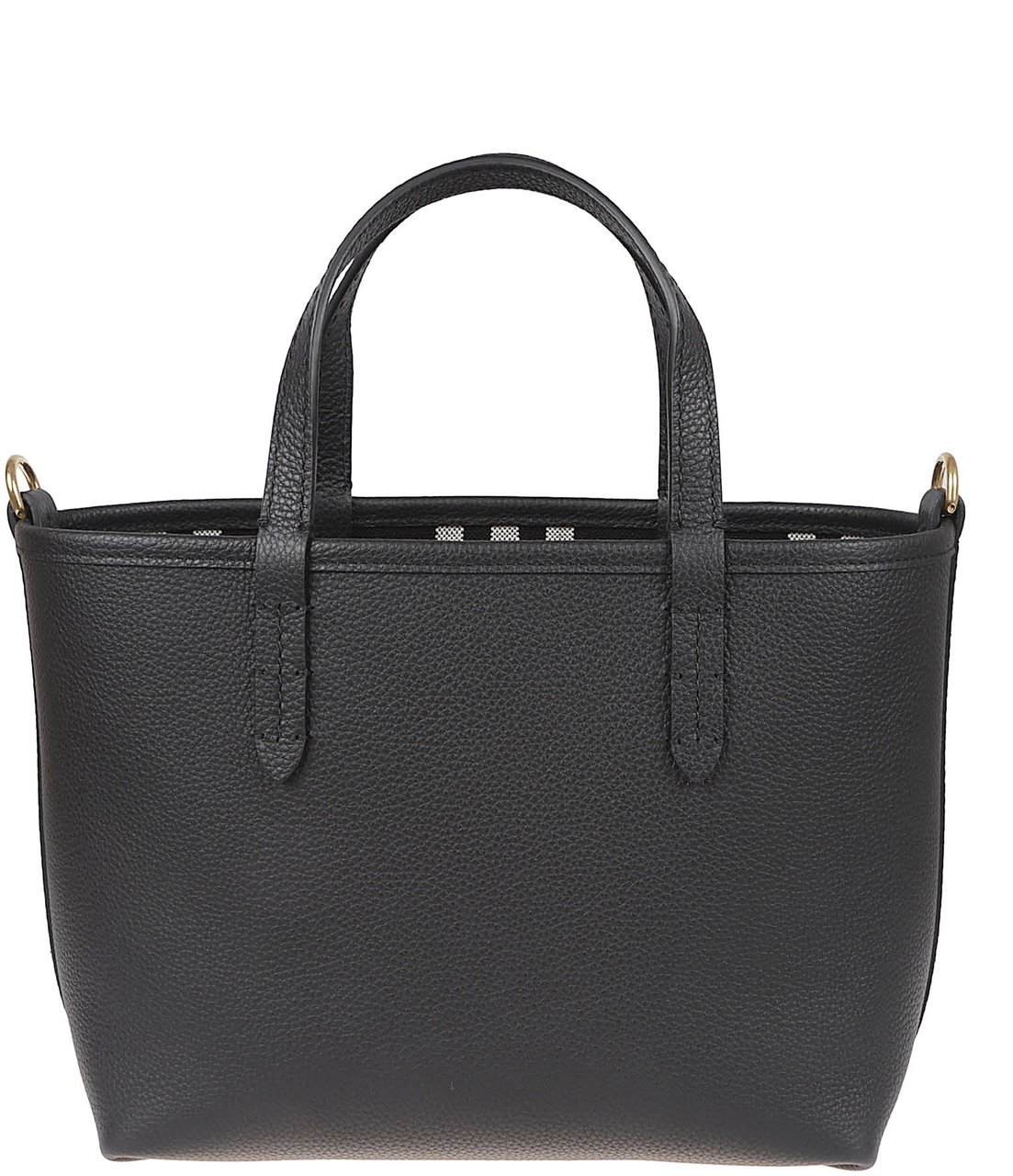Burberry Reversible Handheld Bag in Textured Calf Leather Grijs