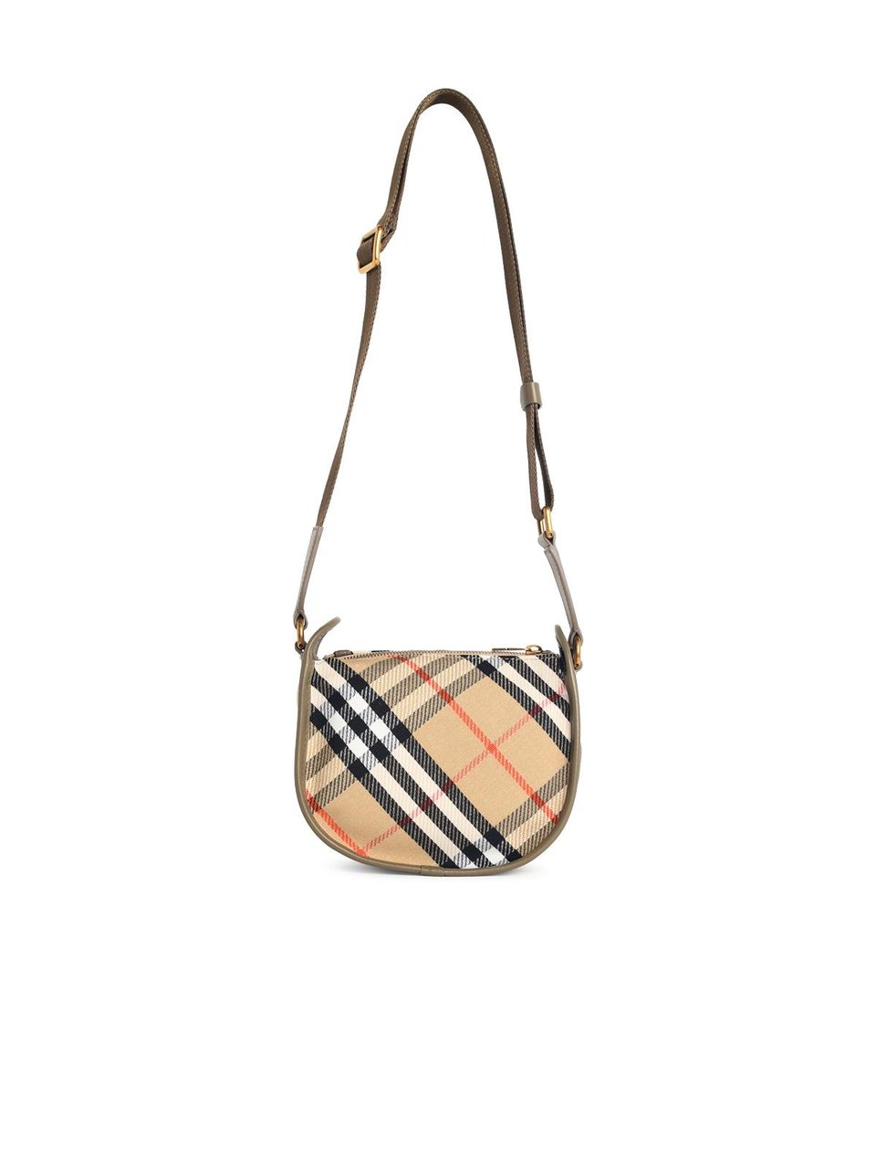 Burberry 'B Clip' Mini Messenger Bag In Beige Sand Cotton Blend Bruin