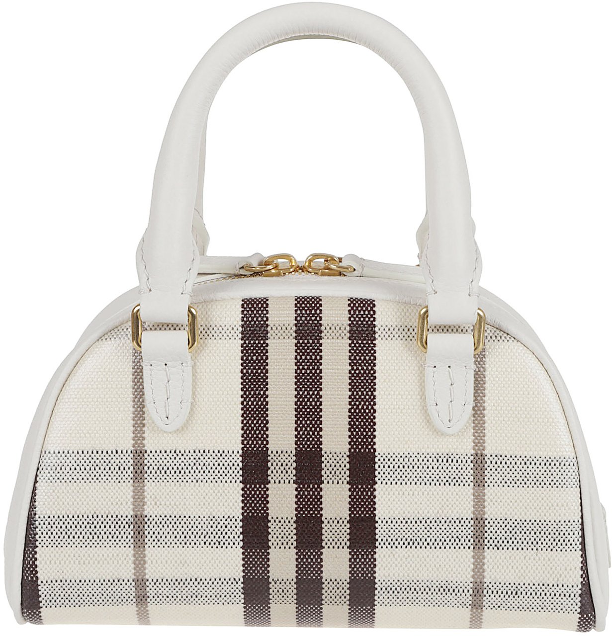 Burberry Highlands Small Top-Handle Bag in Check Pattern Grijs