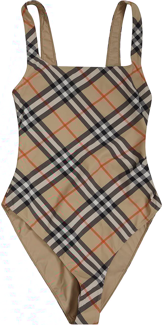 Burberry BURBERRY SABINA CHK W SWIMWEAR Beige