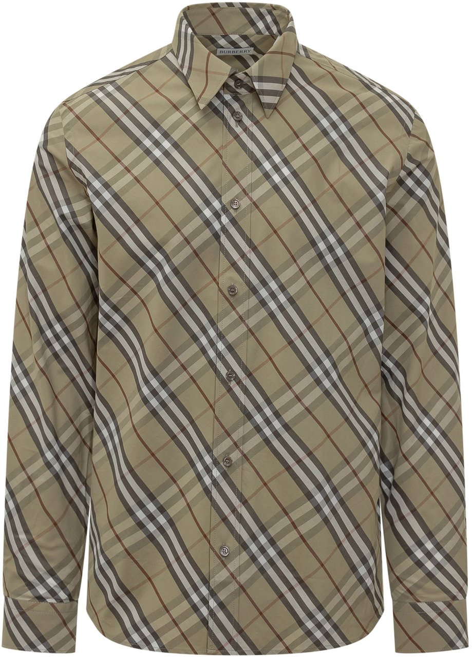 Burberry Camicia A Quadri Robert Beige
