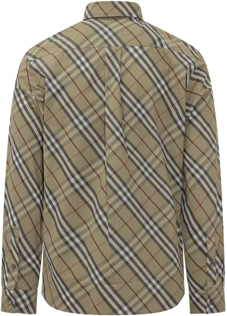 Burberry Camicia A Quadri Robert Beige