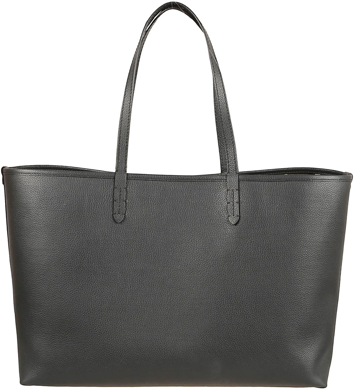Burberry Rectangular Tote Bag in Textured Calf Grain Leather Grijs