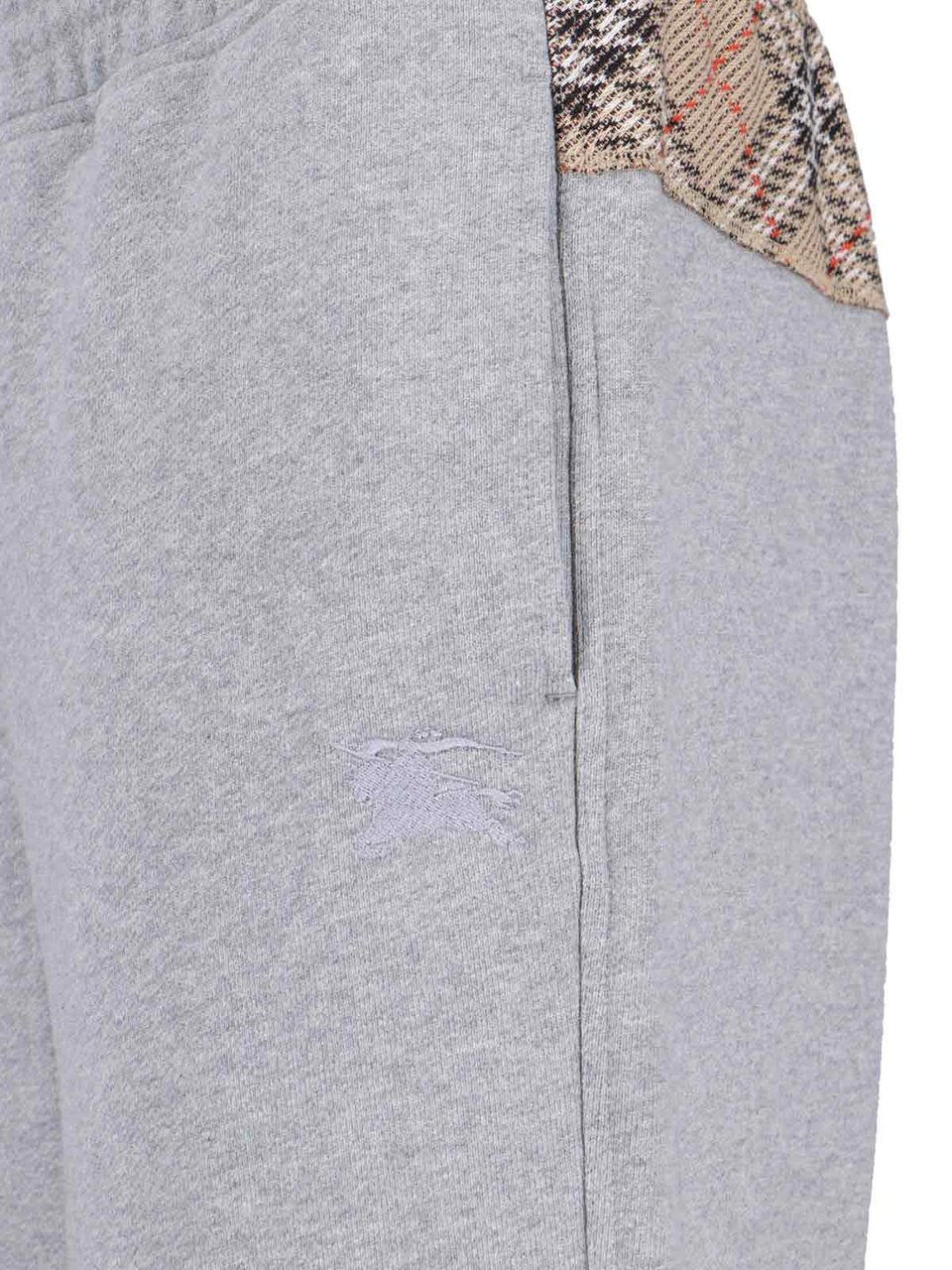 Burberry "Check" Tracksuit Bottoms In Grey Cotton Grijs