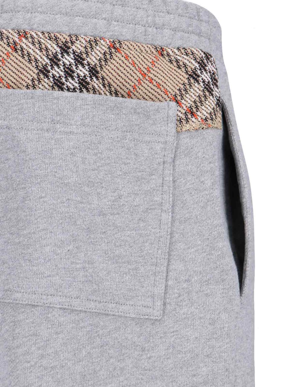 Burberry "Check" Tracksuit Bottoms In Grey Cotton Grijs