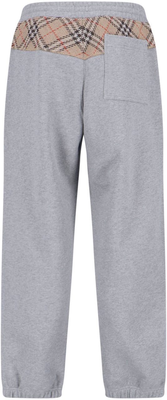 Burberry "Check" Tracksuit Bottoms In Grey Cotton Grijs
