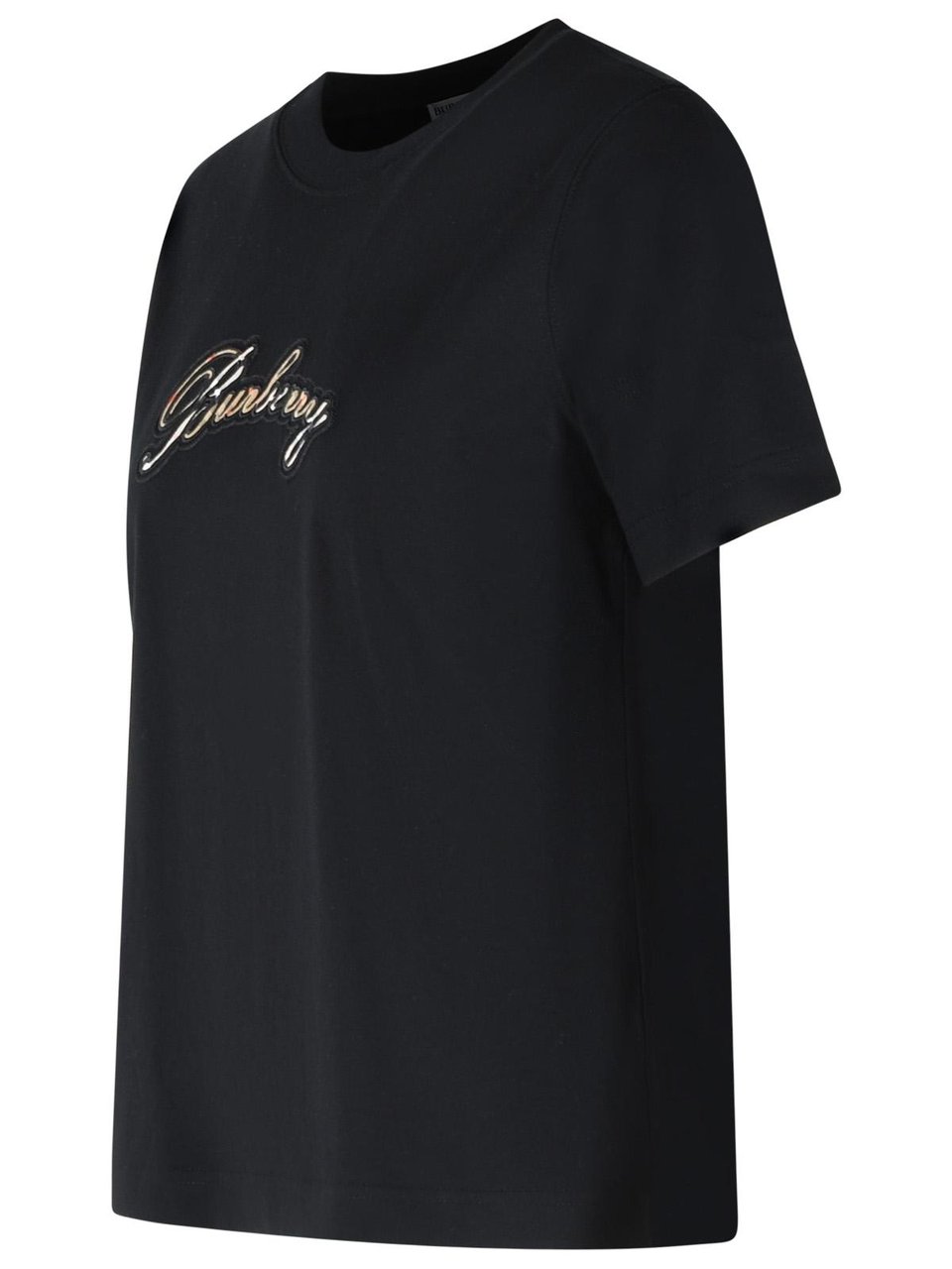 Burberry Black Cotton T-Shirt Zwart