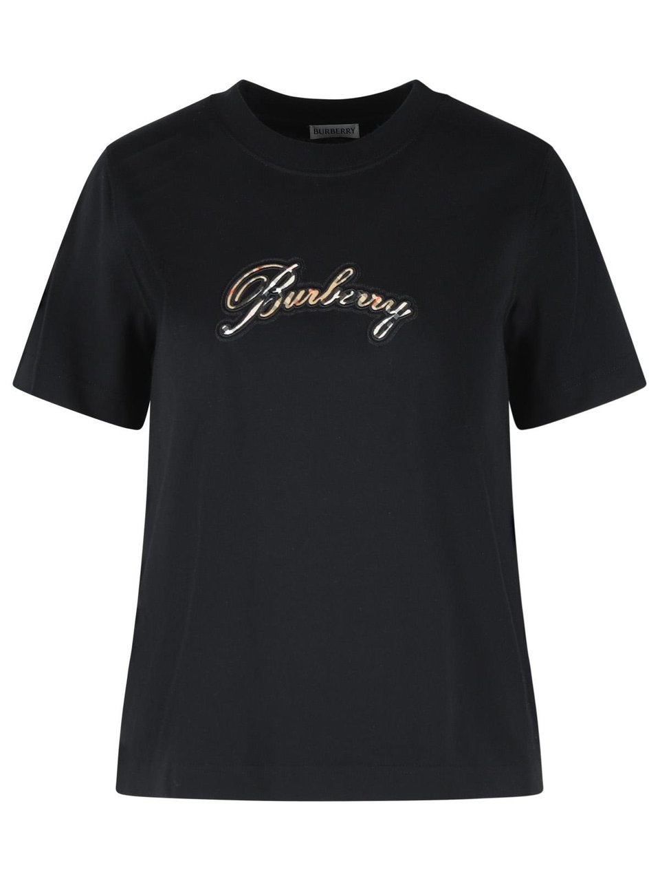 Burberry Black Cotton T-Shirt Zwart