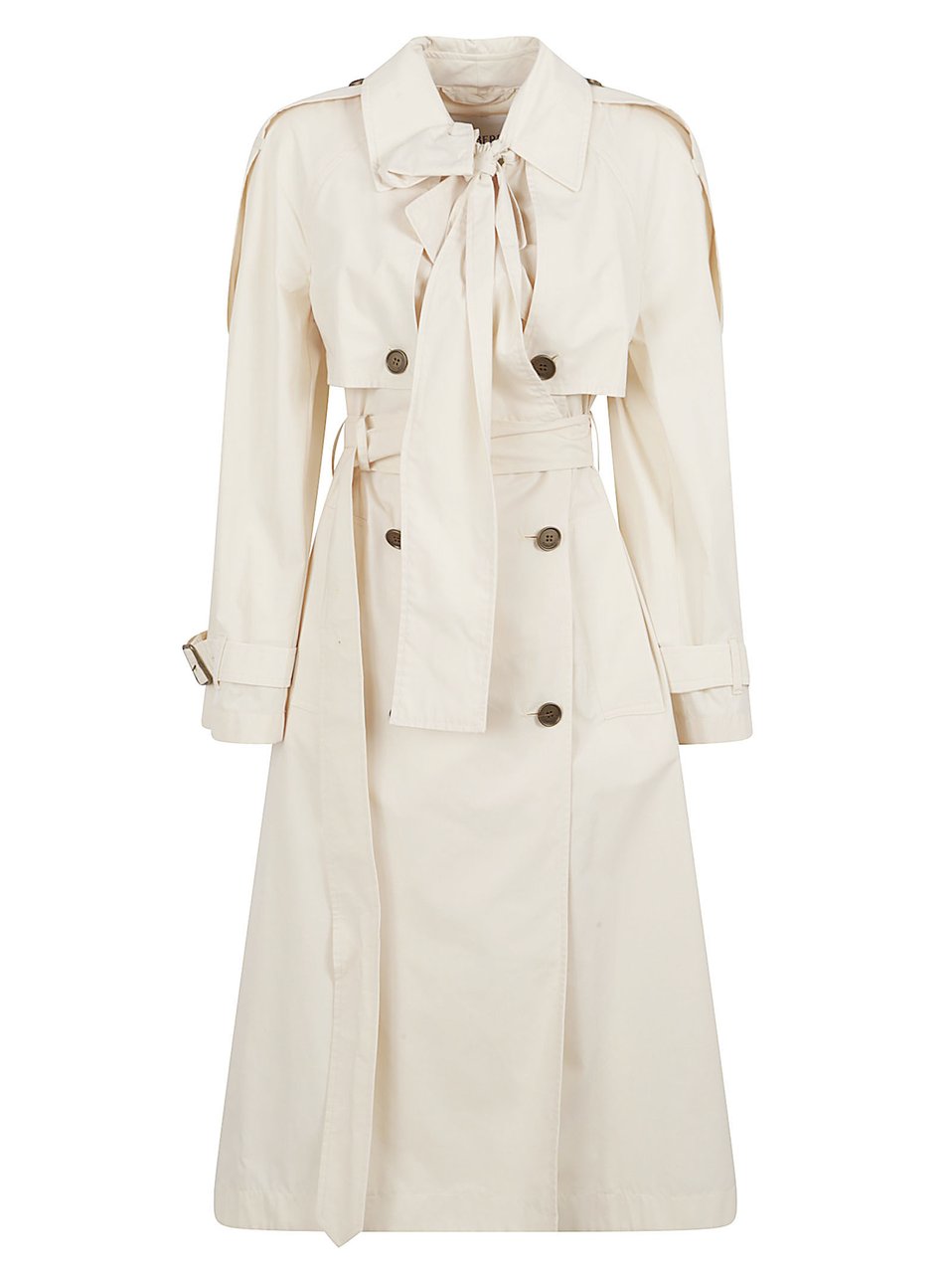 Burberry Trench Coat with Bow Tie Detail and Adjustable Cuffs Neutraal
