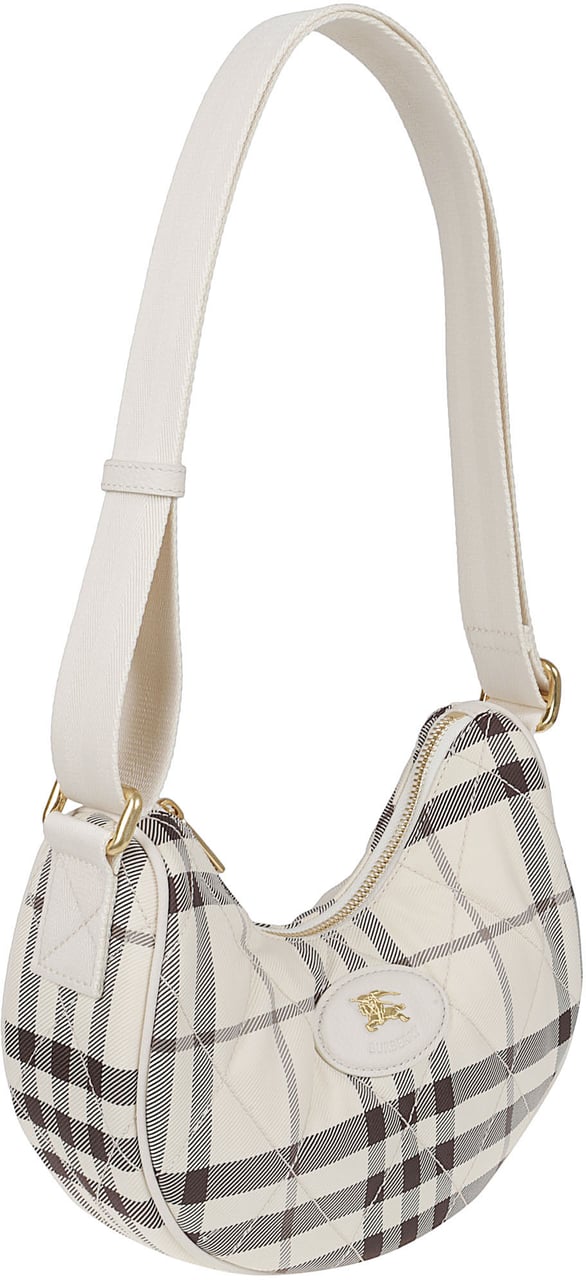 Burberry Crescent-Shaped Quilted Shoulder Bag Wit
