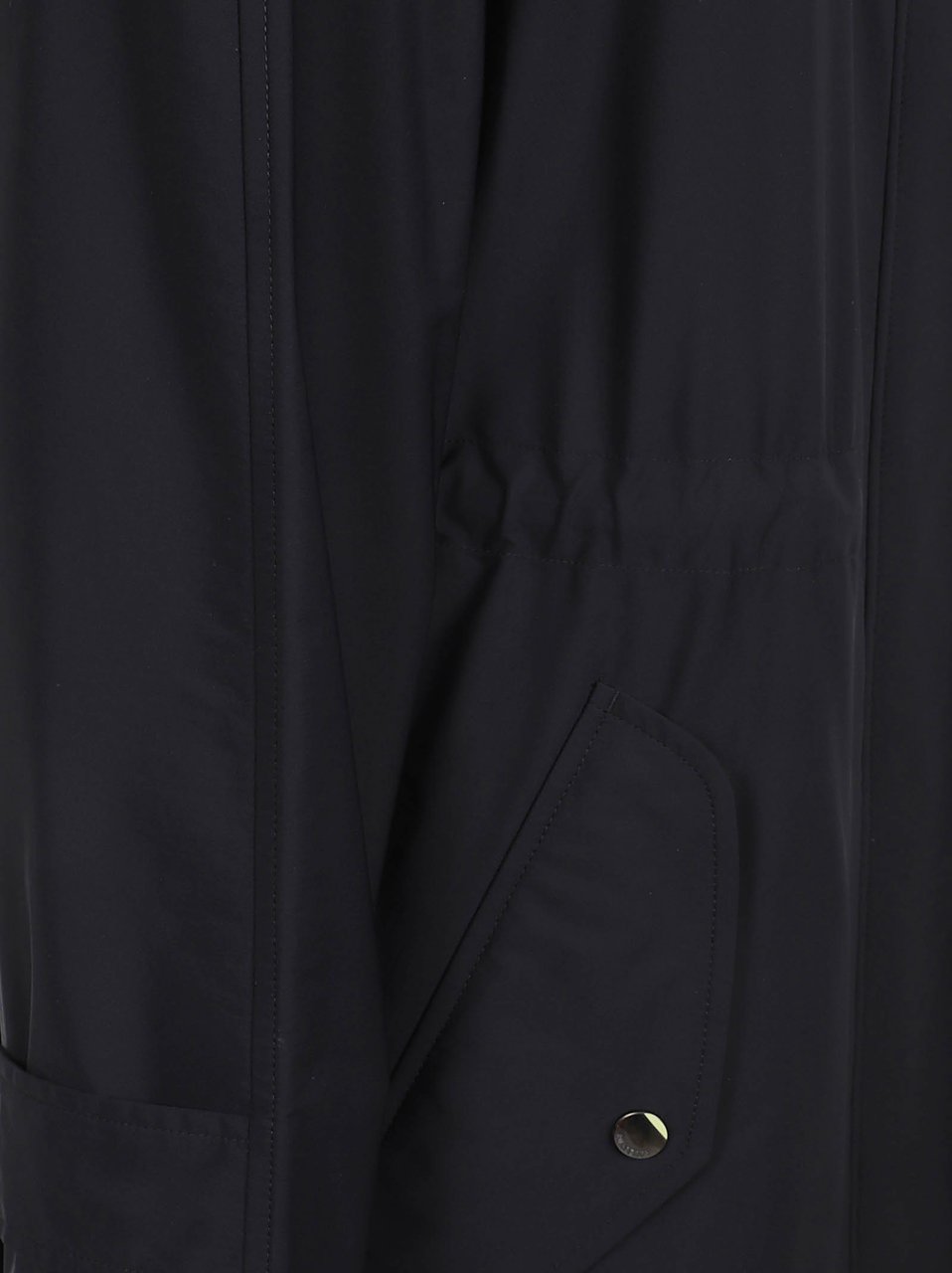 Burberry Nylon Stretch Parka with Equestrian Knight Print and Detachable Hood Zwart