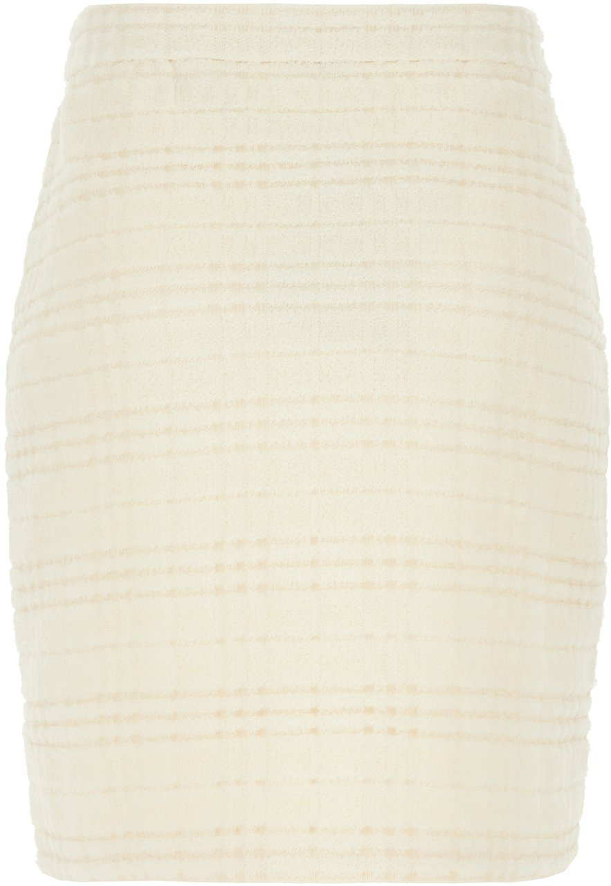 Burberry Ivory stretch wool blend skirt Neutraal