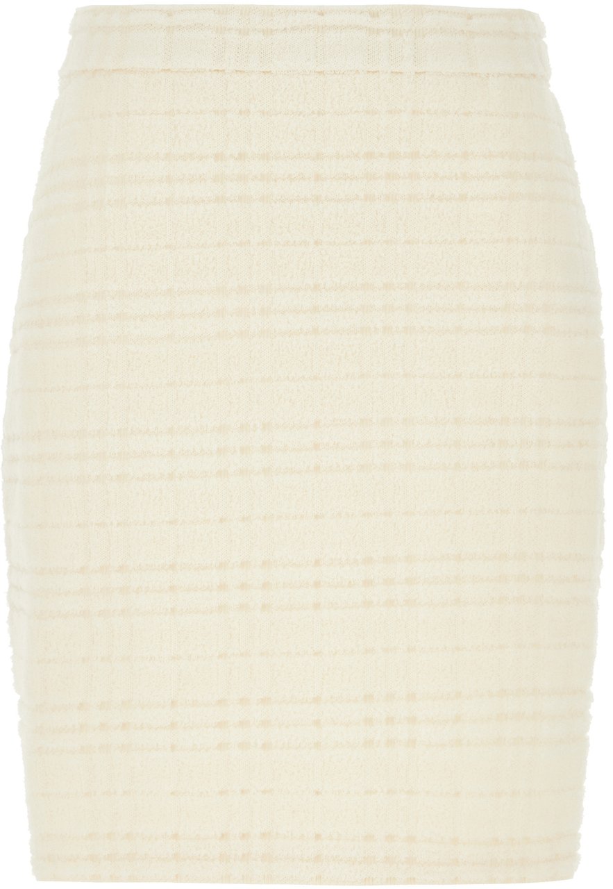 Burberry Ivory stretch wool blend skirt Neutraal