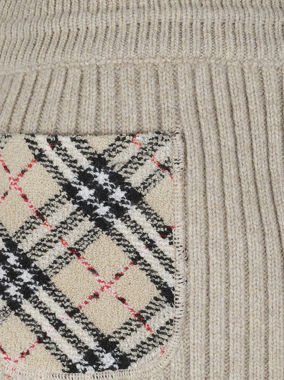 Burberry Ribbed Knit Shorts with Drawstring Waistband Grijs