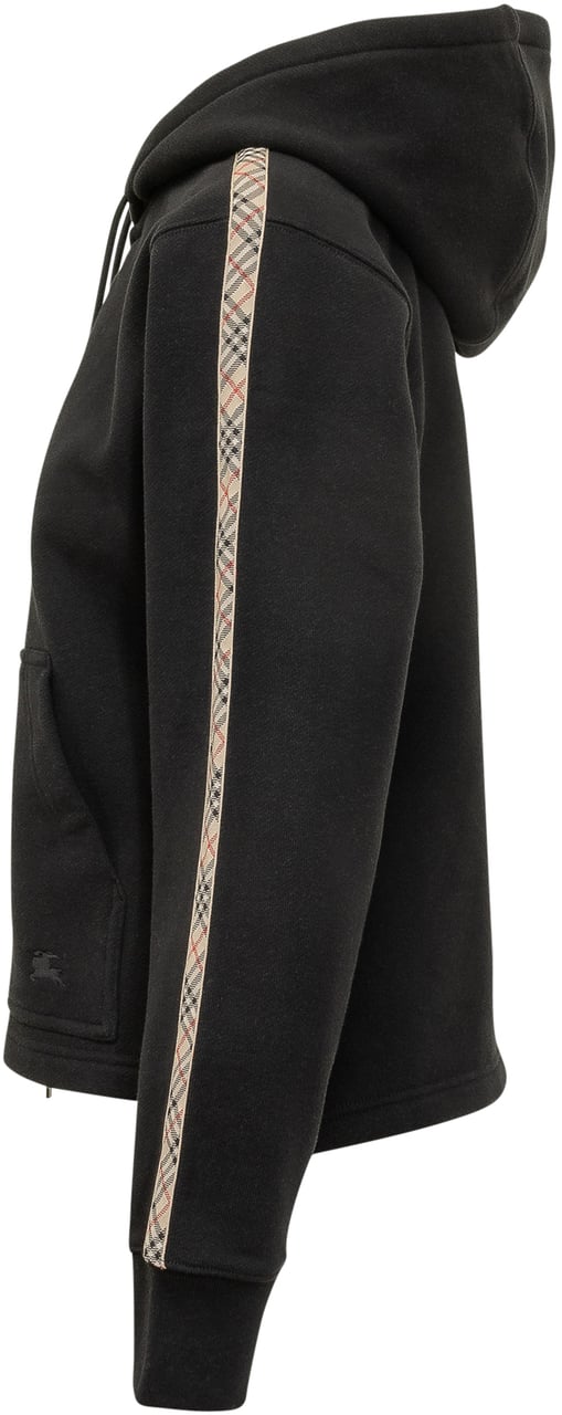 Burberry Felpa con Cappuccio e Zip con Tasche a Marsupio Zwart