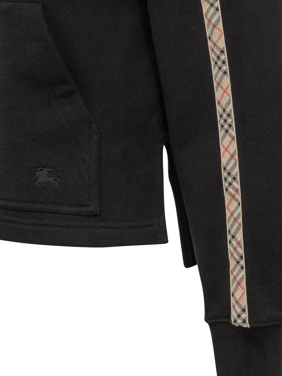 Burberry Felpa con Cappuccio e Zip con Tasche a Marsupio Zwart