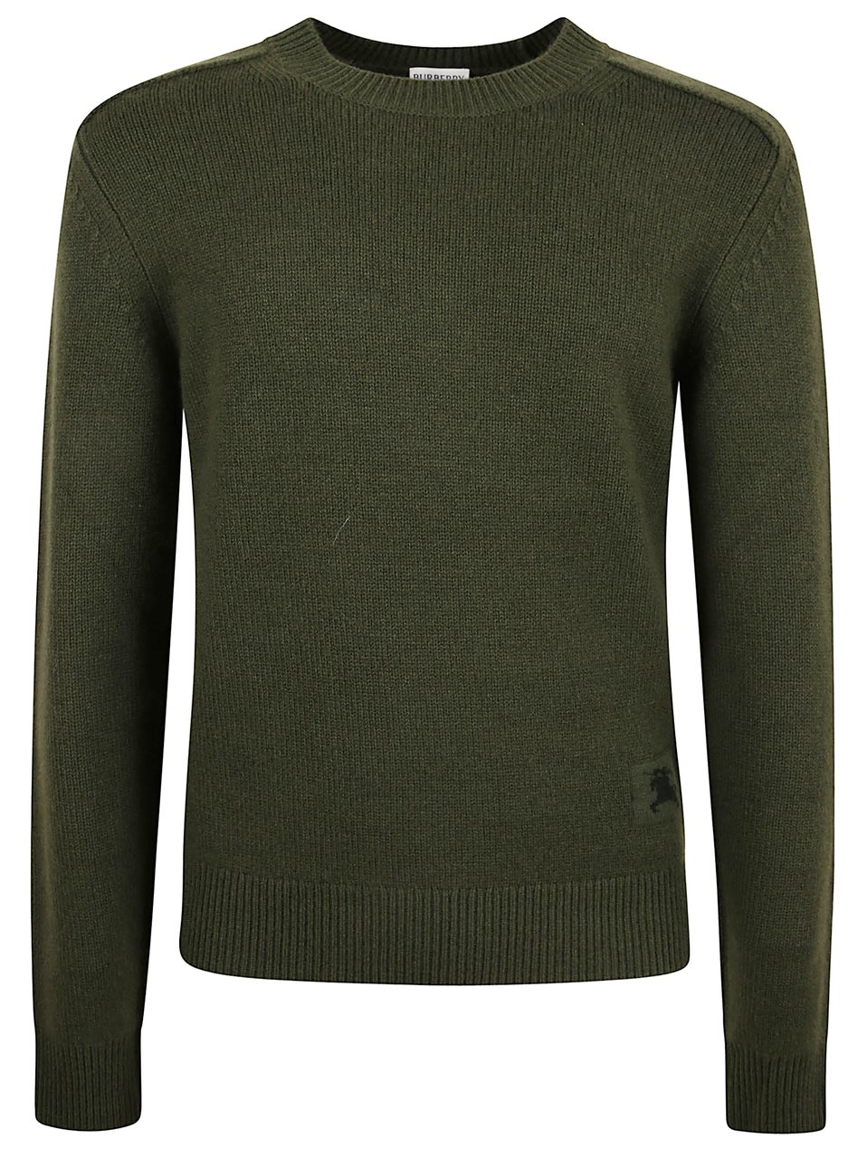 Burberry Crew-Neck Cashmere Sweater with Equestrian Knight Design Groen