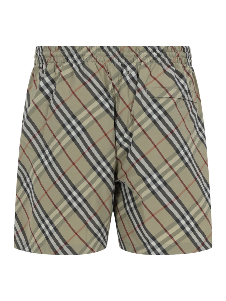 Burberry Check Swim Shorts Geometric Swimsuit Grijs