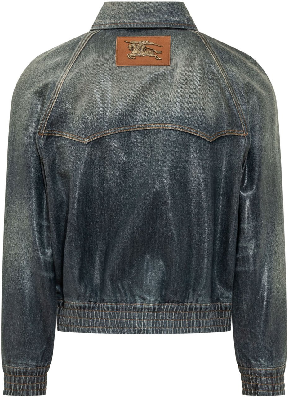 Burberry Giacca Denim con Collo Classico Blauw