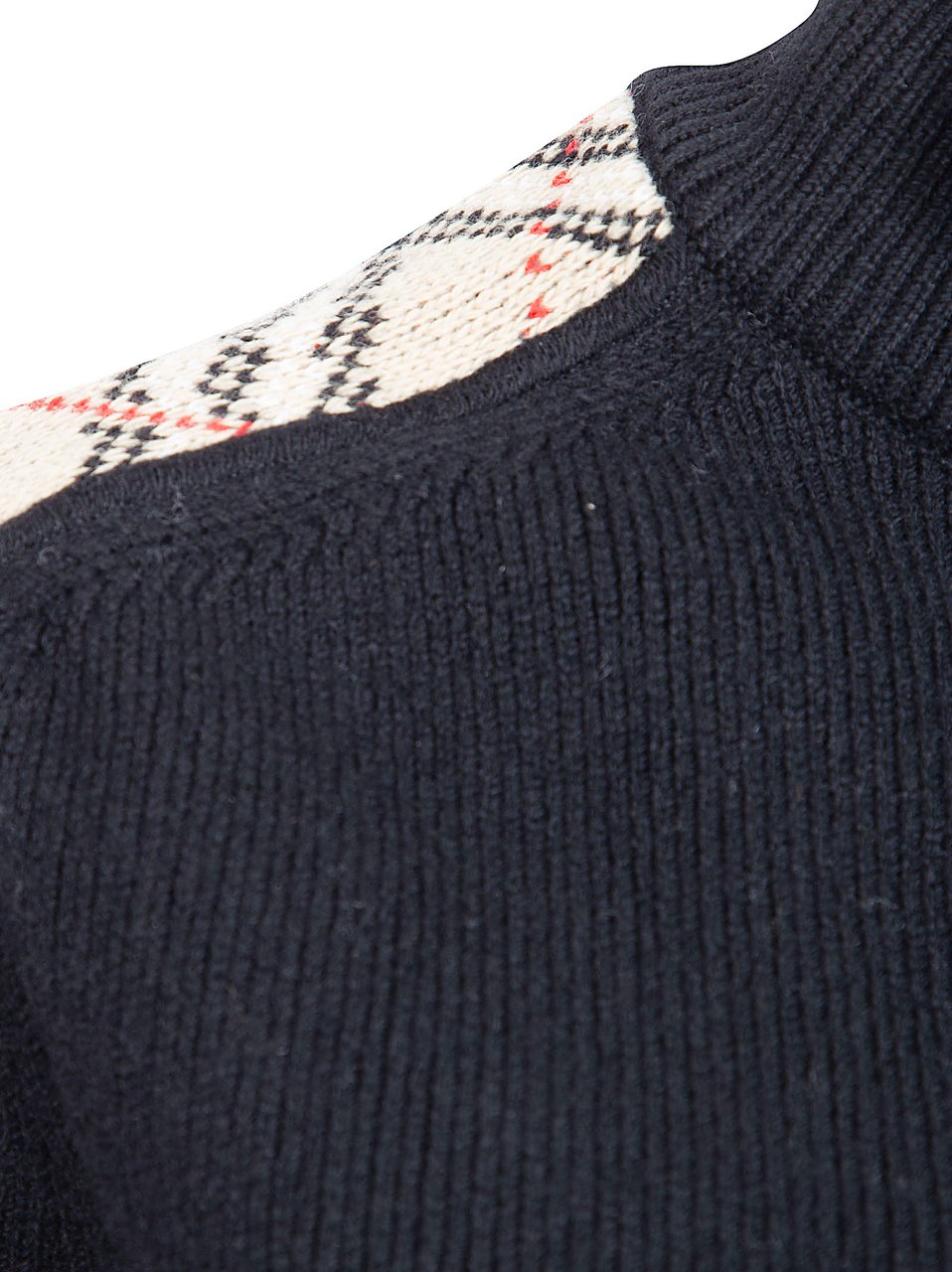 Burberry Cashmere-Wool Blend Cardigan with Plaid Patches and Full-Zip Closure Zwart