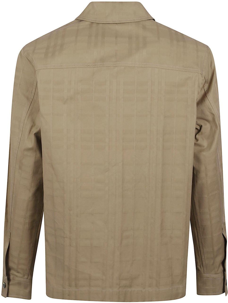 Burberry Brown Cotton Long-Sleeve Zip-Up Shirt with Classic Collar Neutraal