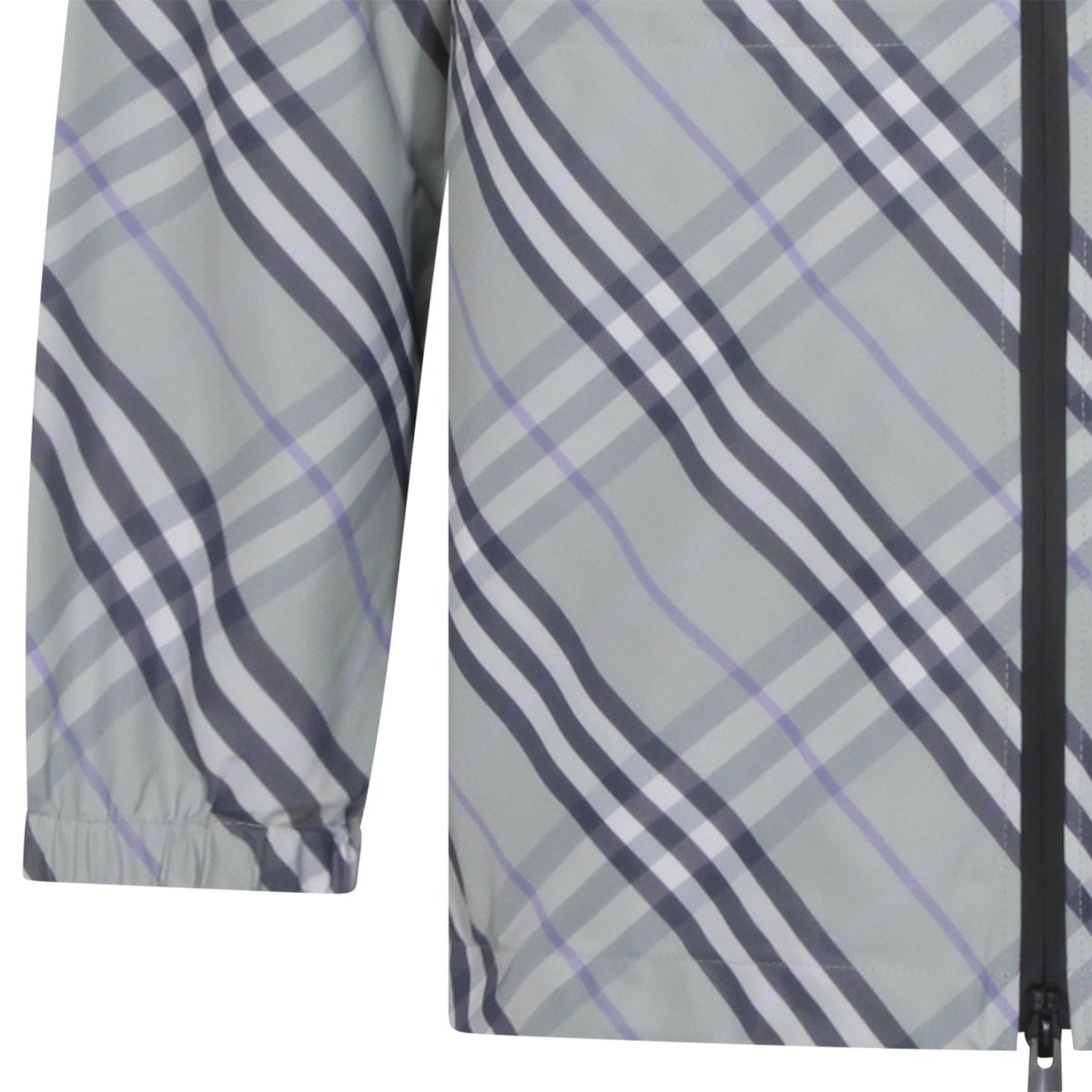 Burberry Light Grey Hooded Check Jacket Grijs