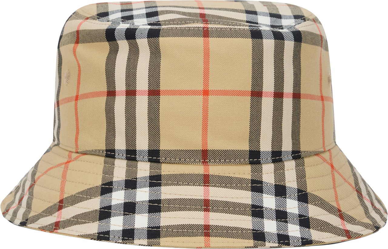 Burberry Bucket hat with checkered pattern Beige