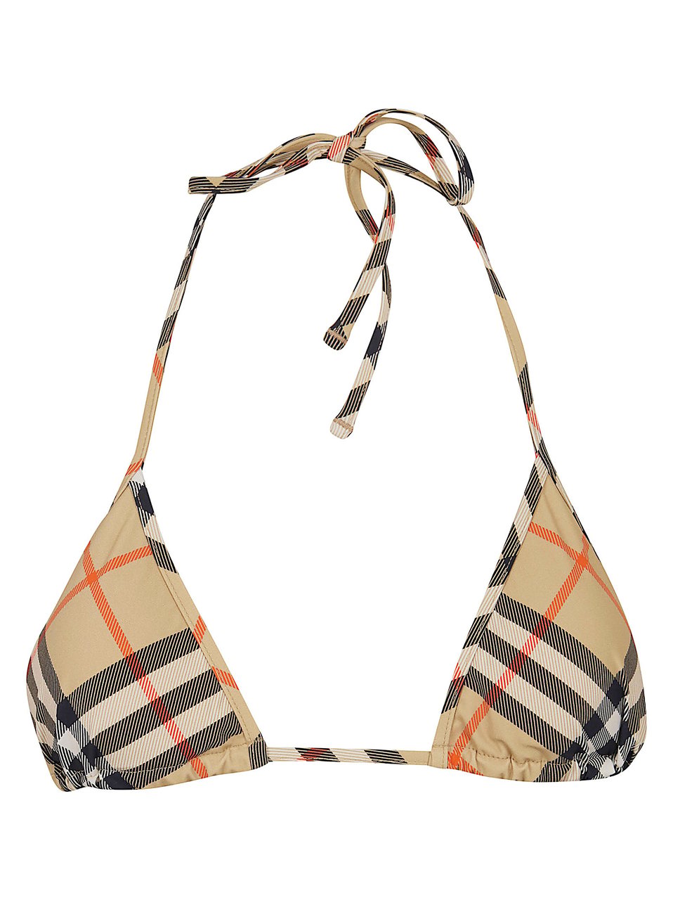 Burberry Check Stretch Nylon Bikini Top Neutraal