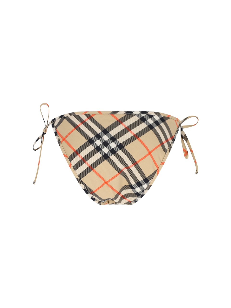 Burberry "Check" Swimsuit Briefs In Beige Stretch Fabric Neutraal