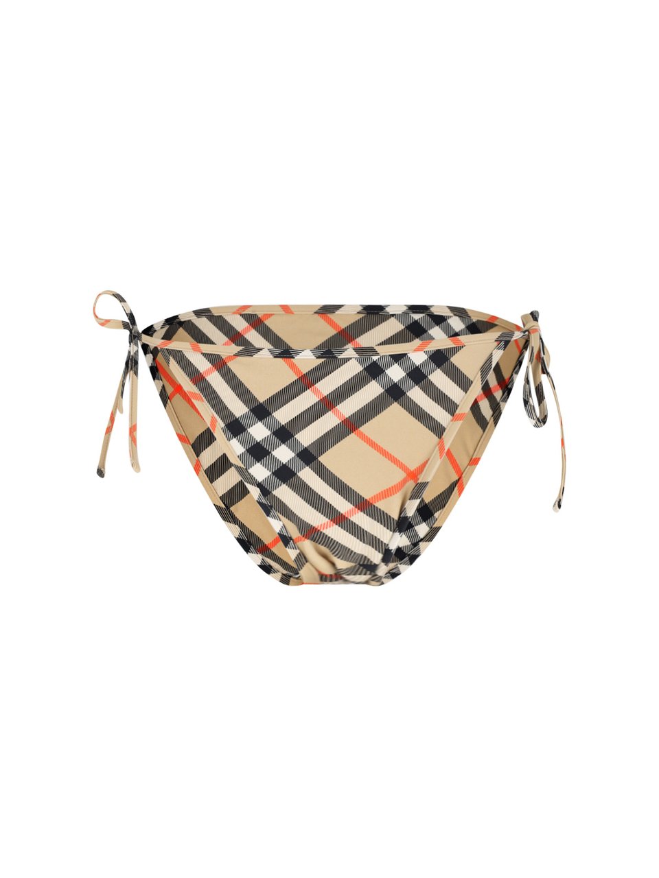 Burberry "Check" Swimsuit Briefs In Beige Stretch Fabric Neutraal