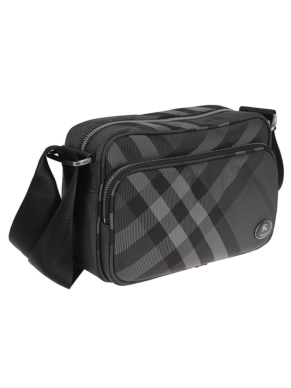 Burberry Classic Checkered Black Crossbody Bag with Adjustable Strap Grijs
