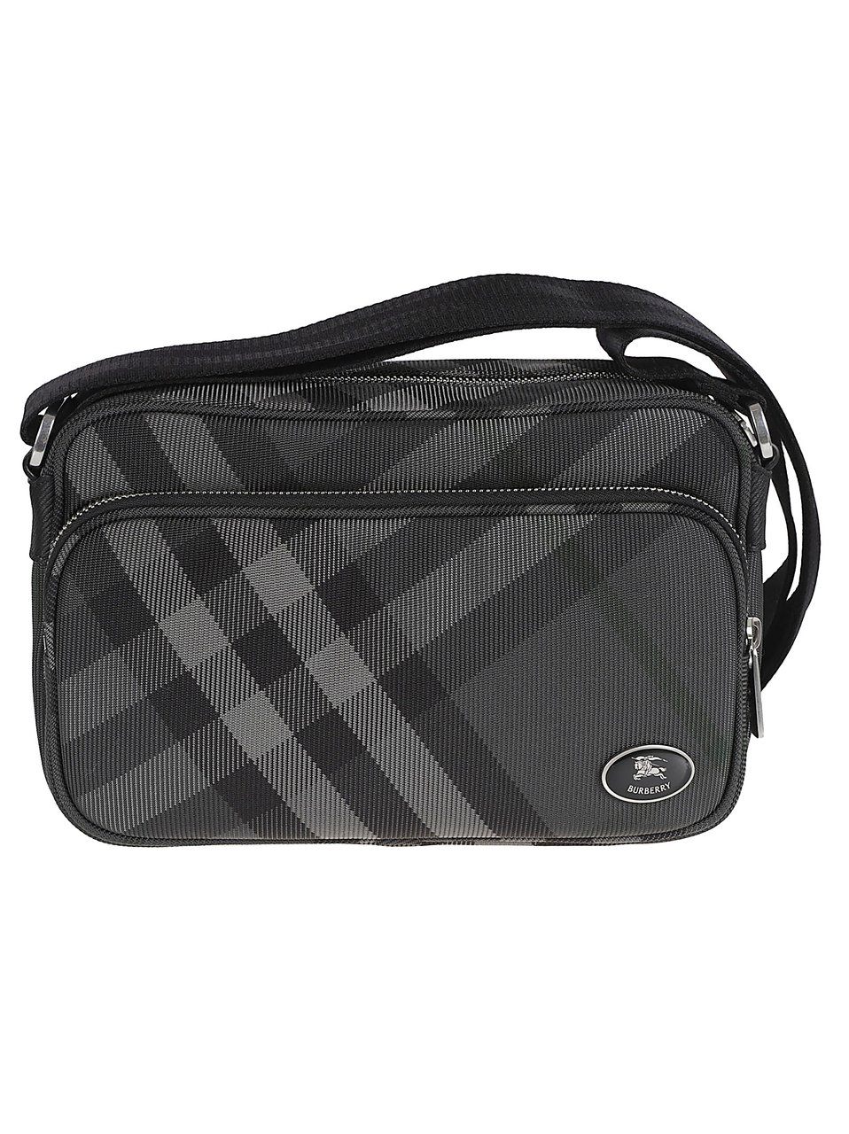 Burberry Classic Checkered Black Crossbody Bag with Adjustable Strap Grijs
