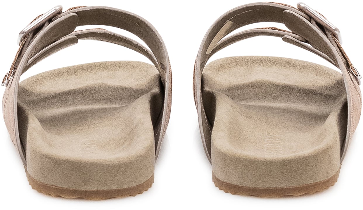 Burberry Sandali Slide con Doppia Fibbia Beige