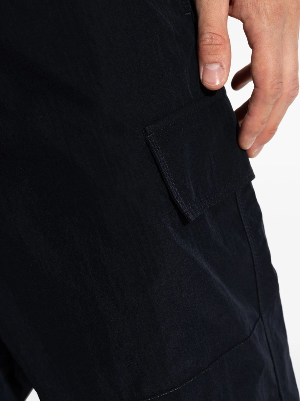 Burberry Blue Recycled Cotton Cargo Pockets Straight-Leg Pants Zwart