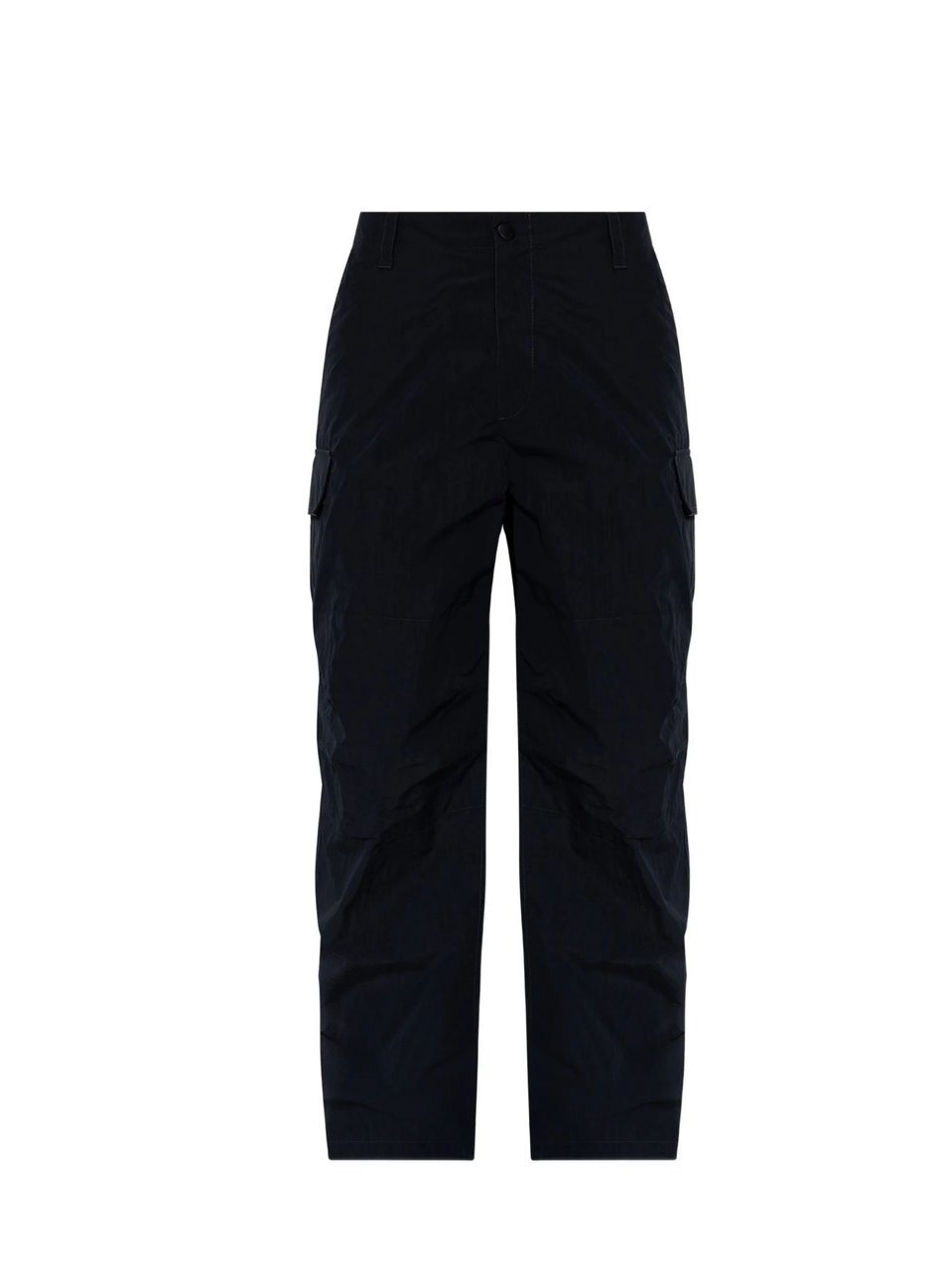 Burberry Blue Recycled Cotton Cargo Pockets Straight-Leg Pants Zwart