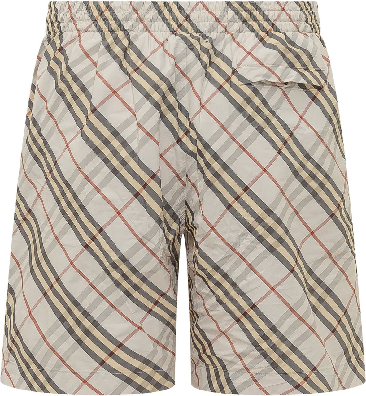 Burberry Shorts con Motivo Check Beige