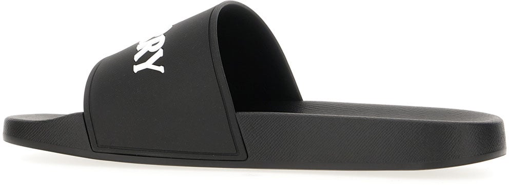 Burberry Black rubber slippers Zwart