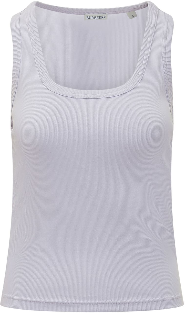 Burberry Top Senza Maniche a Coste Wit