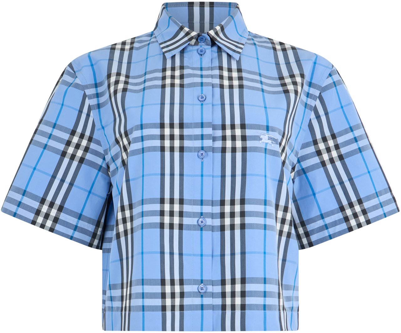 Burberry Short Sleeve Shirt in cotton Lichtblauw
