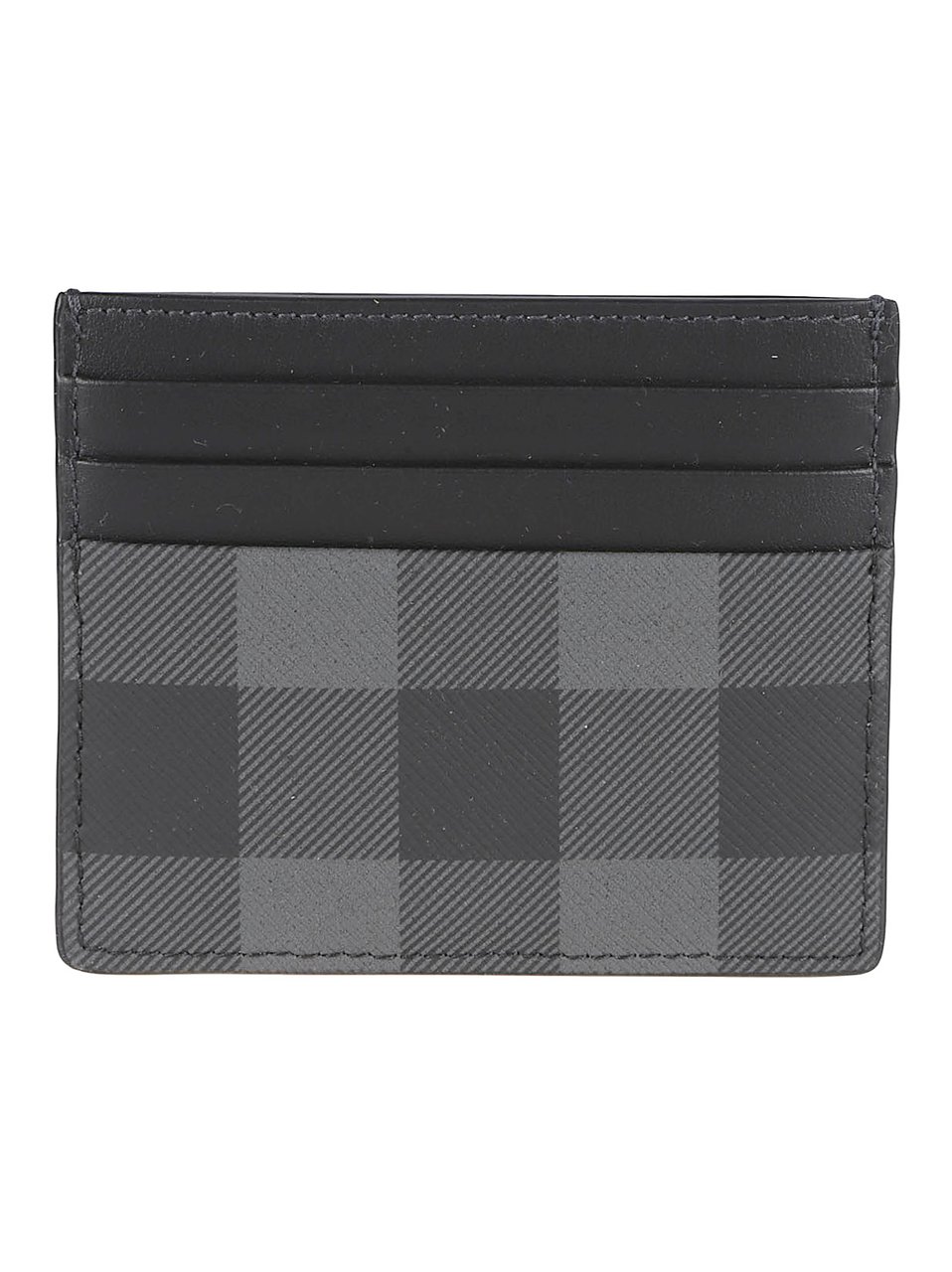 Burberry Checkered Cardholder with Tonal Logo and Refined Stitching Grijs