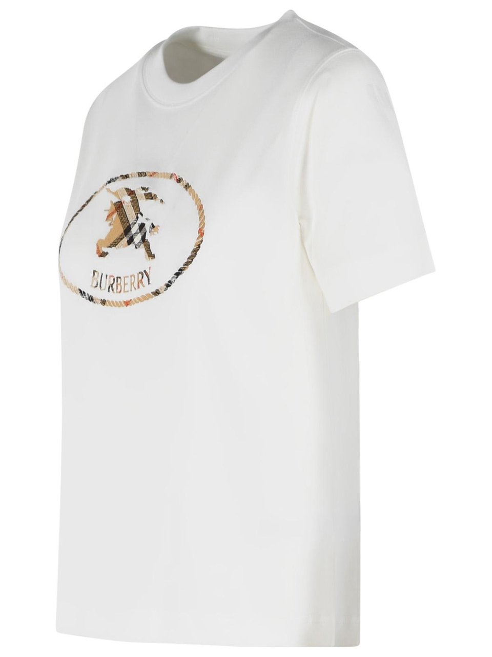 Burberry 'Frankie' White Cotton T-Shirt Wit
