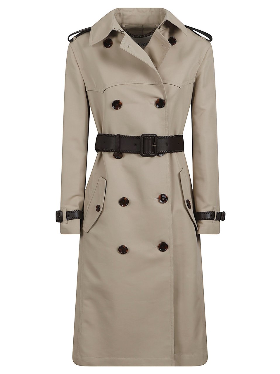 Burberry Double-Breasted Trench Coat with Wide Belt Neutraal