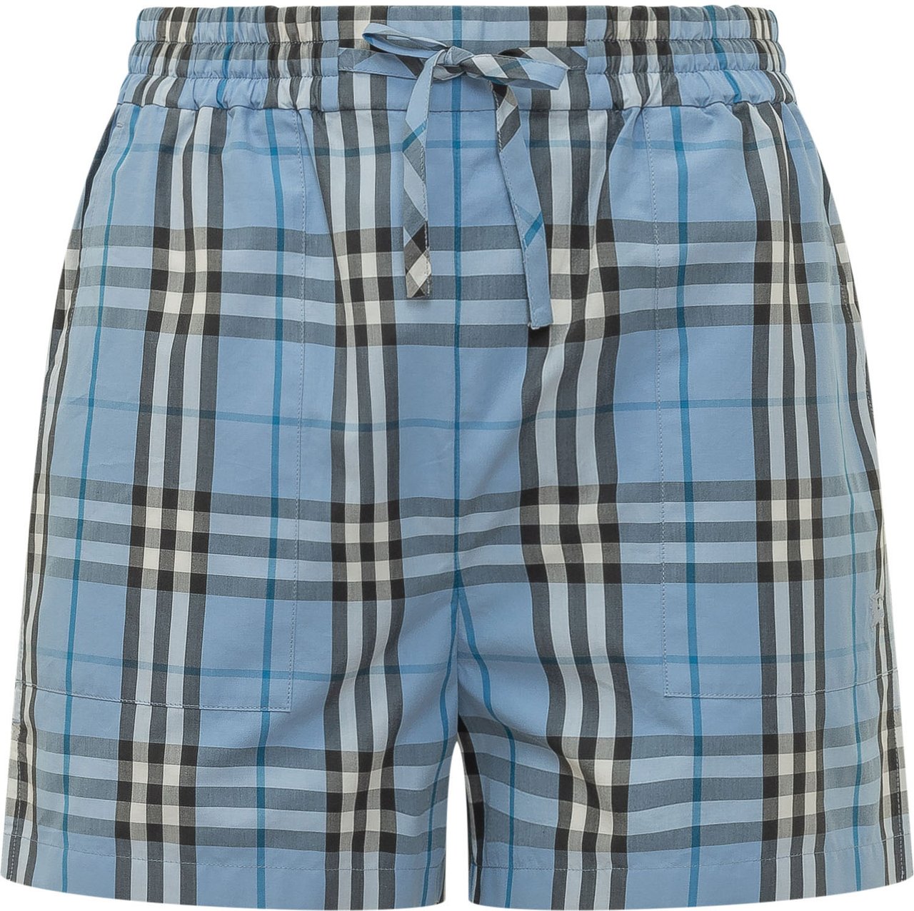 Burberry Shorts Evelyn a Quadri con Laccio Blauw