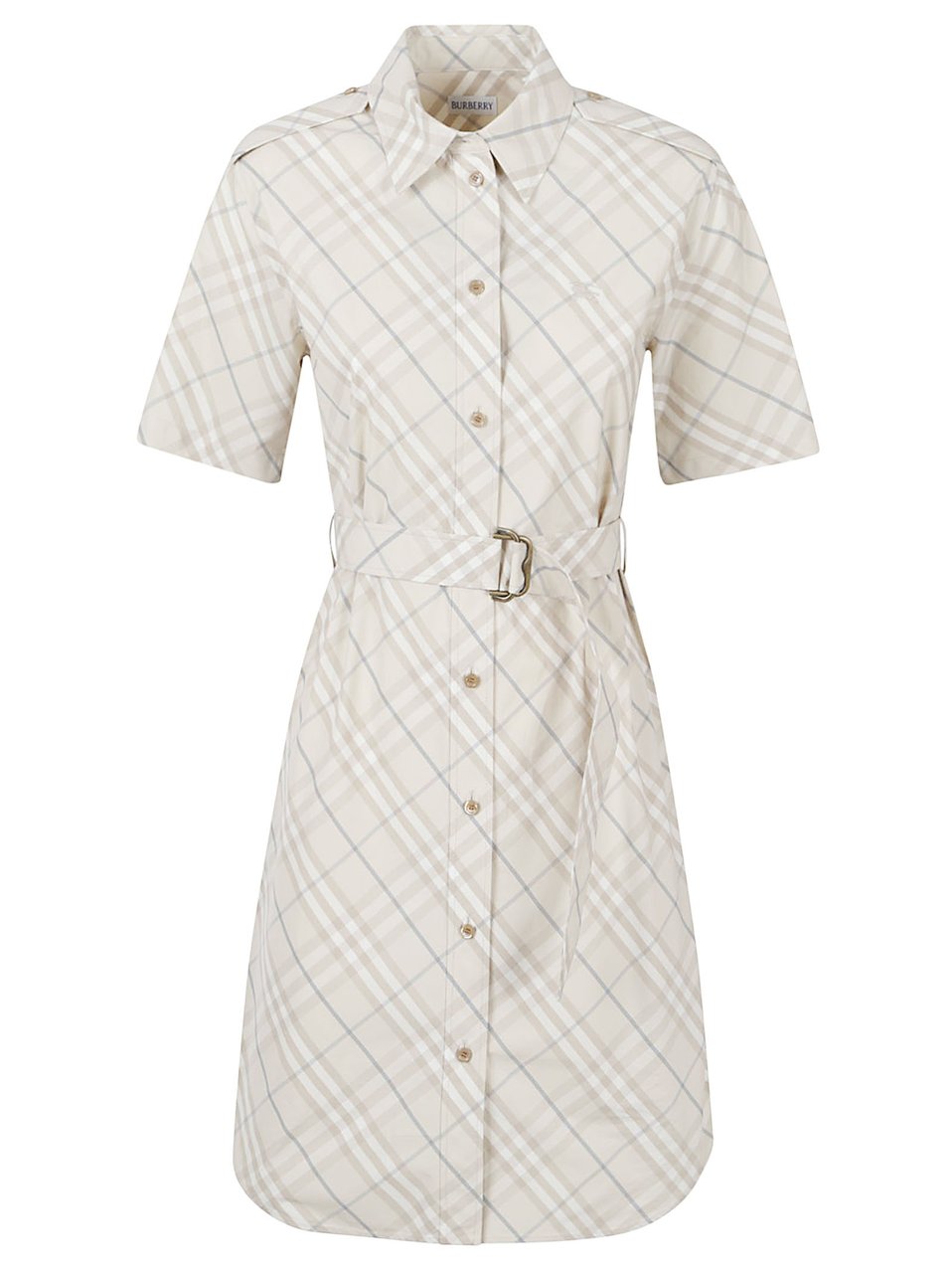 Burberry Multicolor Cotton House Check Dress Neutraal