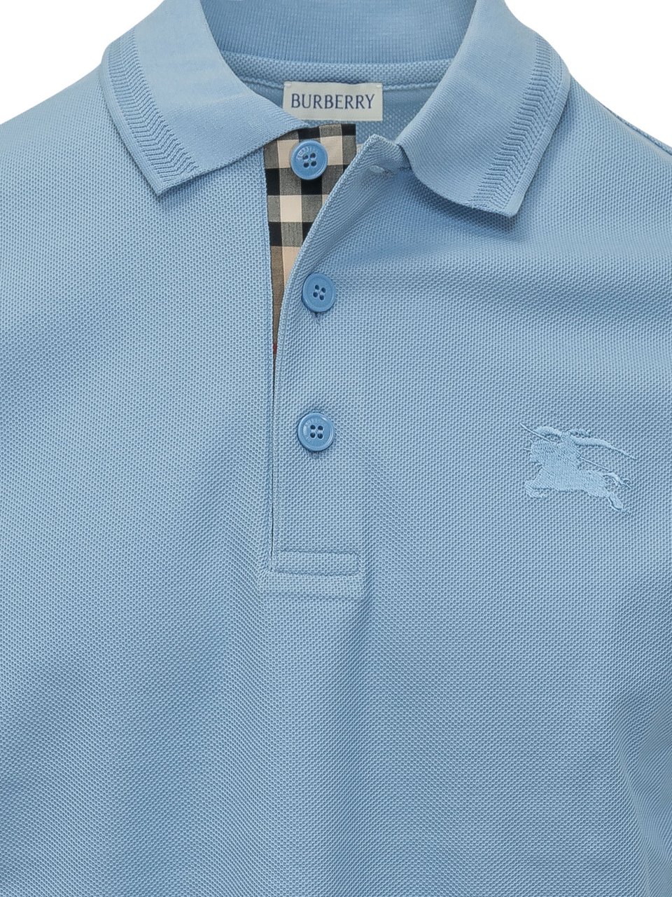 Burberry Polo Eddie EKD a Maniche Corte Lichtblauw