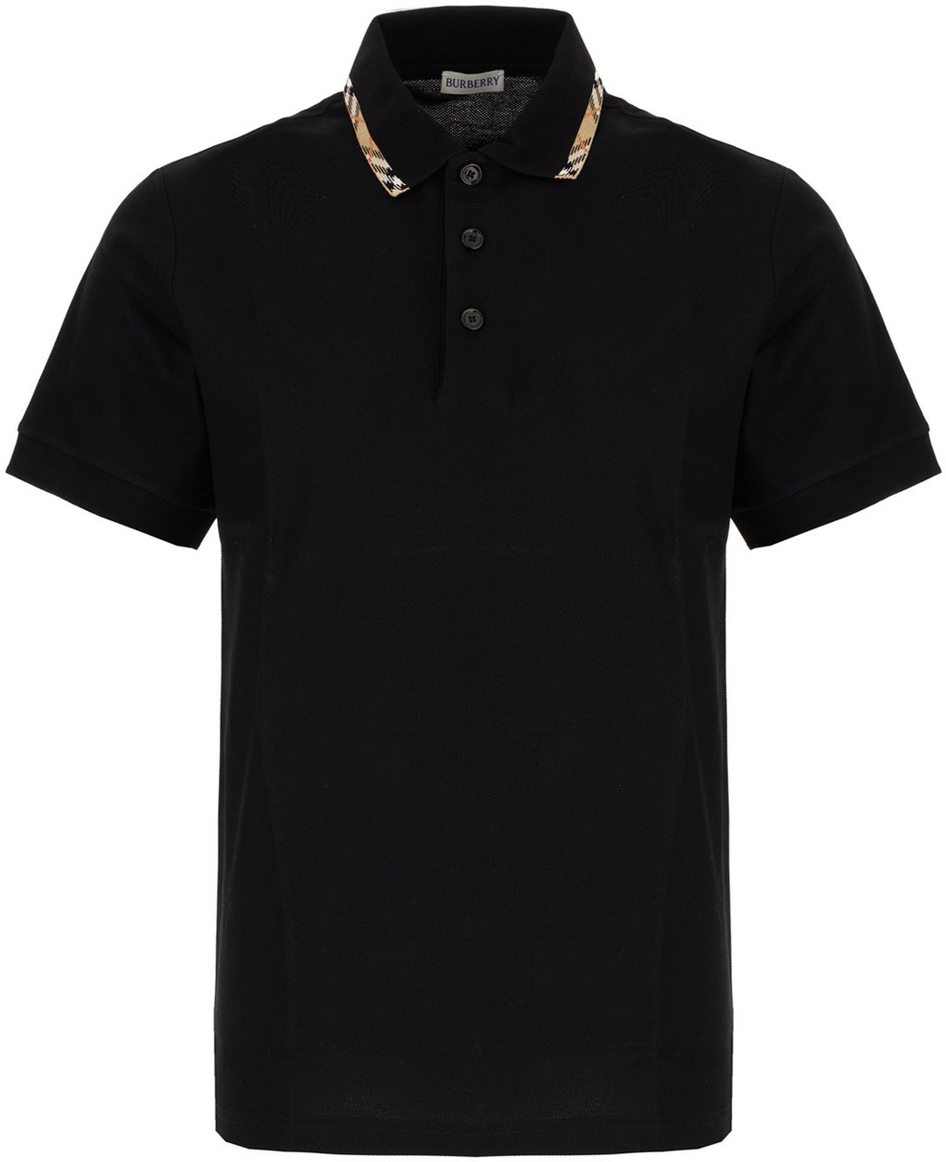Burberry Burberry Black piquet polo shirt Zwart