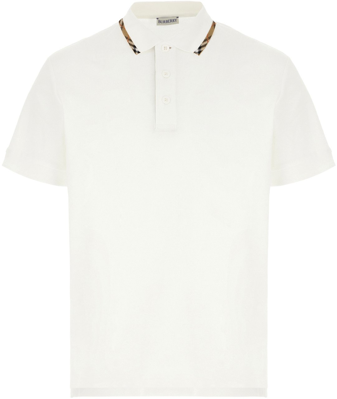 Burberry Burberry White piquet polo shirt Wit